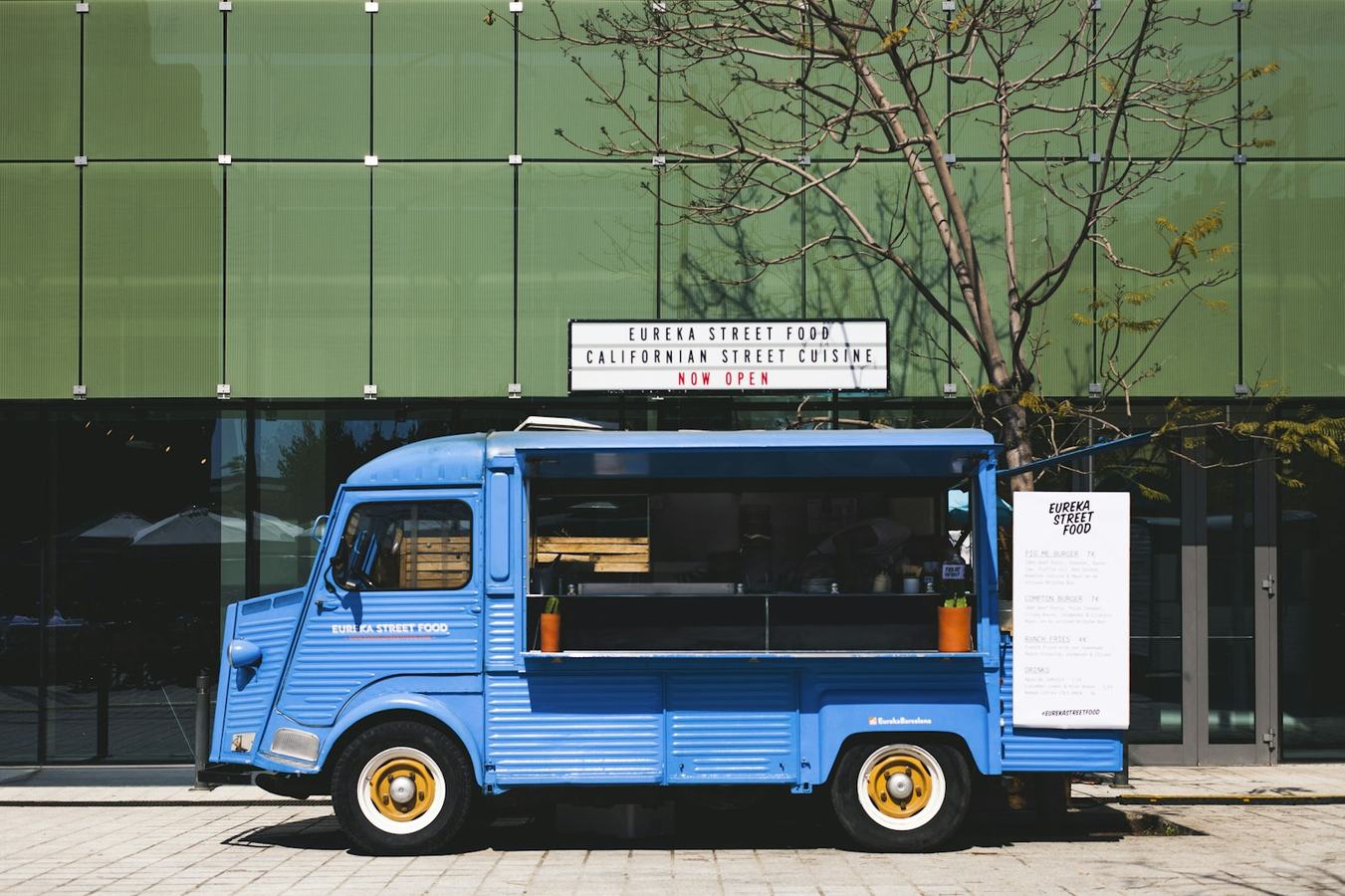 Blue food truck